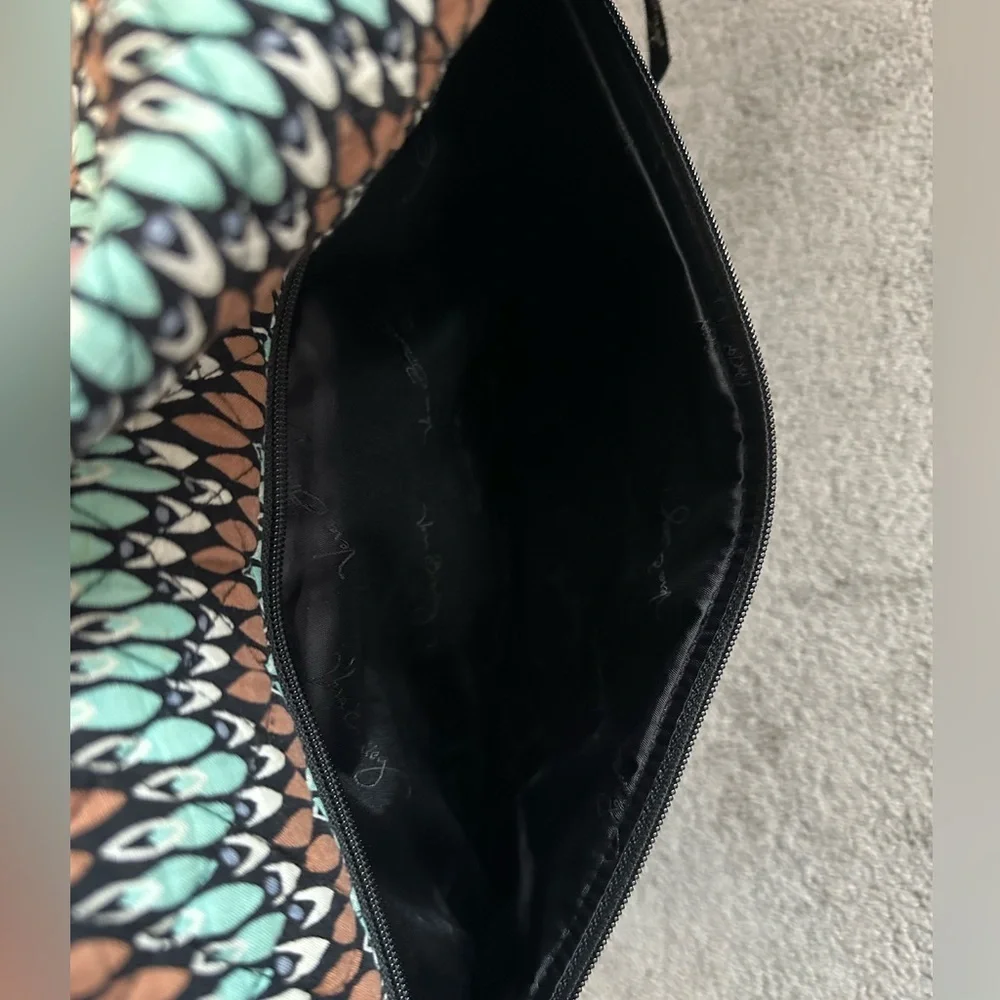 Vera Bradley Laptop Messenger Bag in Sierra Stream Teal and Brown